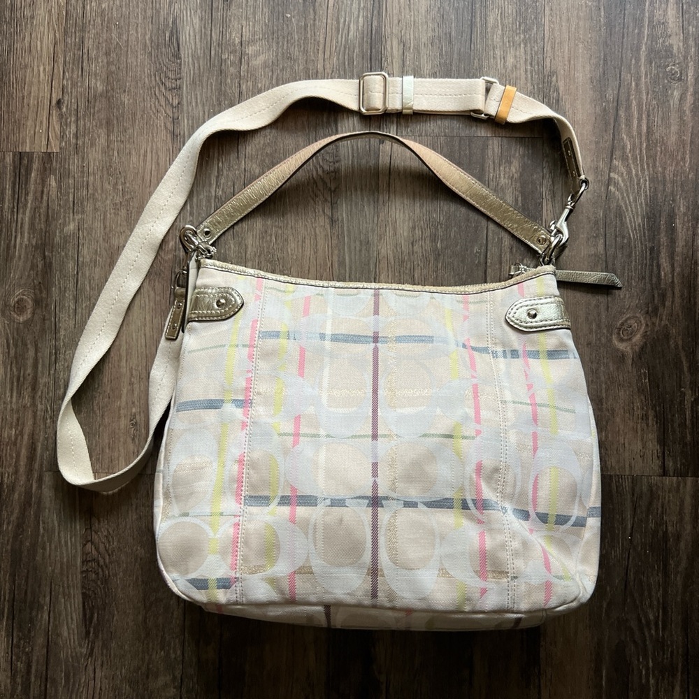 Stylish Vintage Coach Multi-Color Crossbody